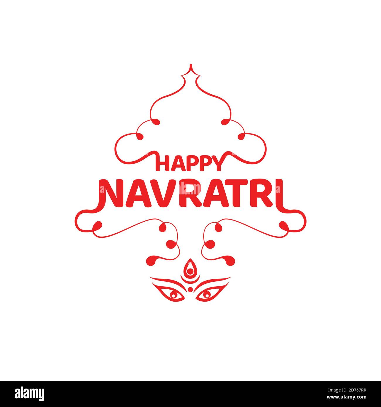 Happy Navratri in decorative form with lord Durga eyes. Nine days ...
