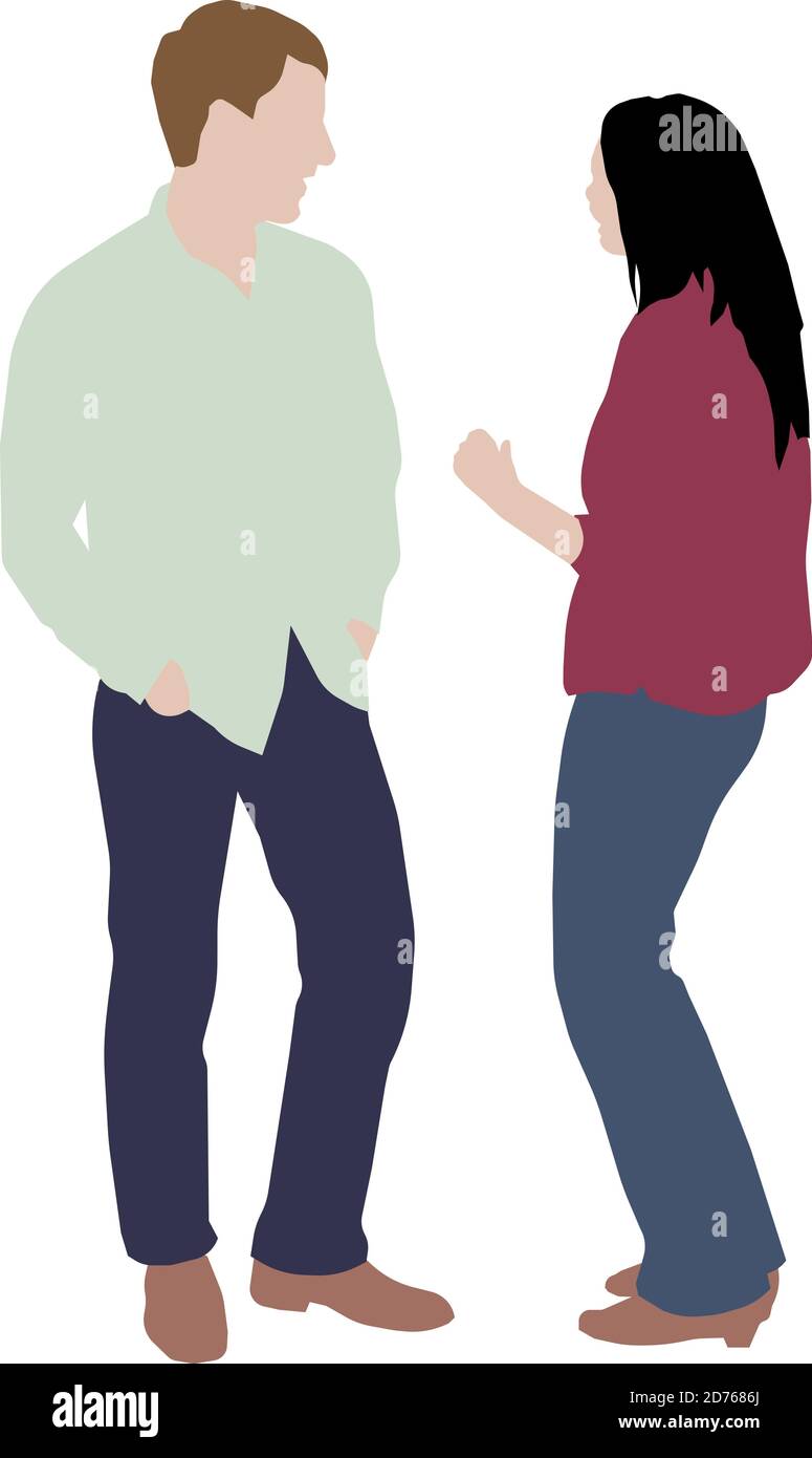 People (daily common life ) silhouette vector illustration / couple Stock Vector