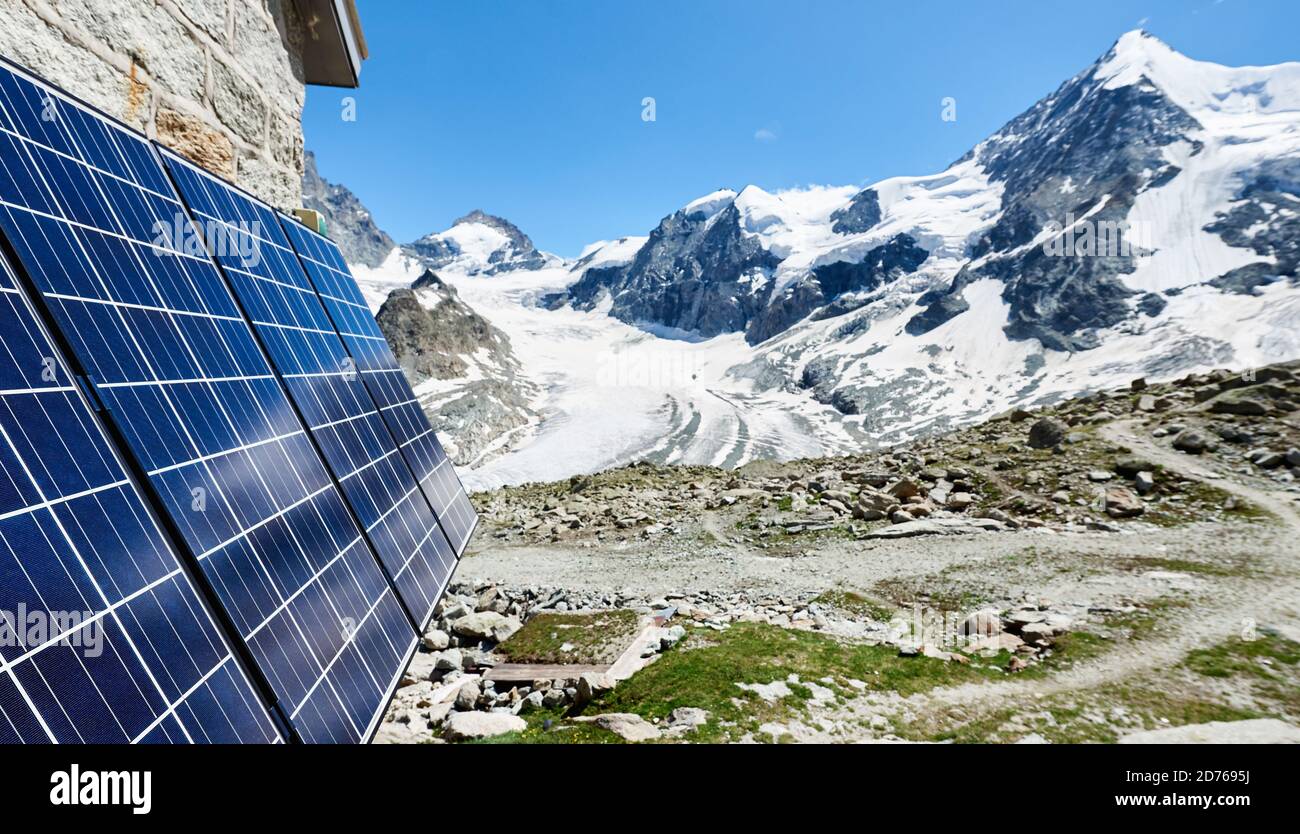 Solar panel snow mountain hi-res stock photography and images - Alamy