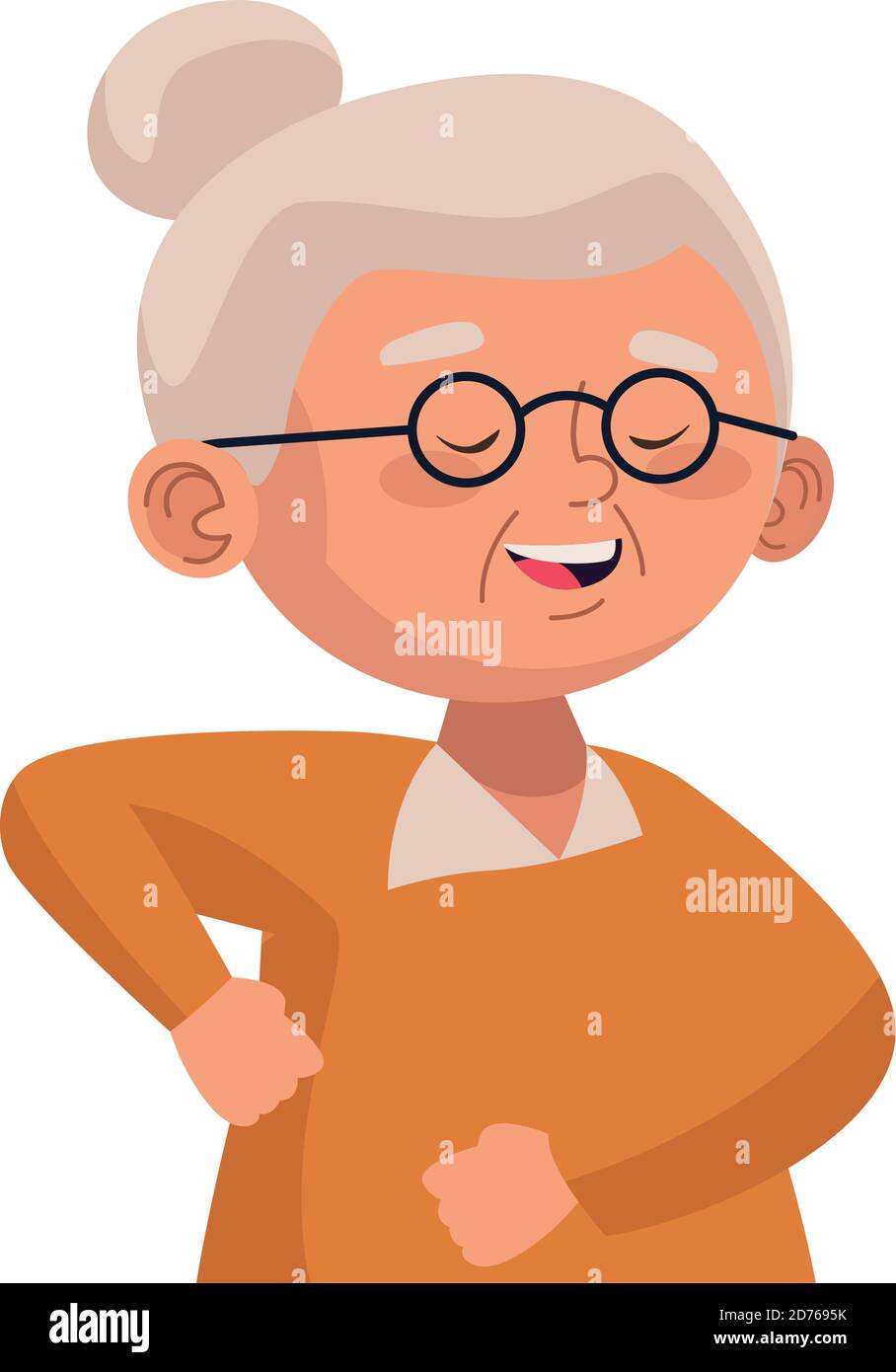 cute old woman dancing character vector illustration design Stock Vector