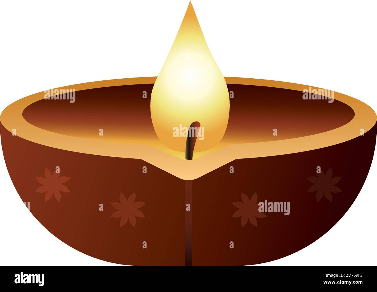 hindu religion candle wooden icon vector illustration design Stock Vector