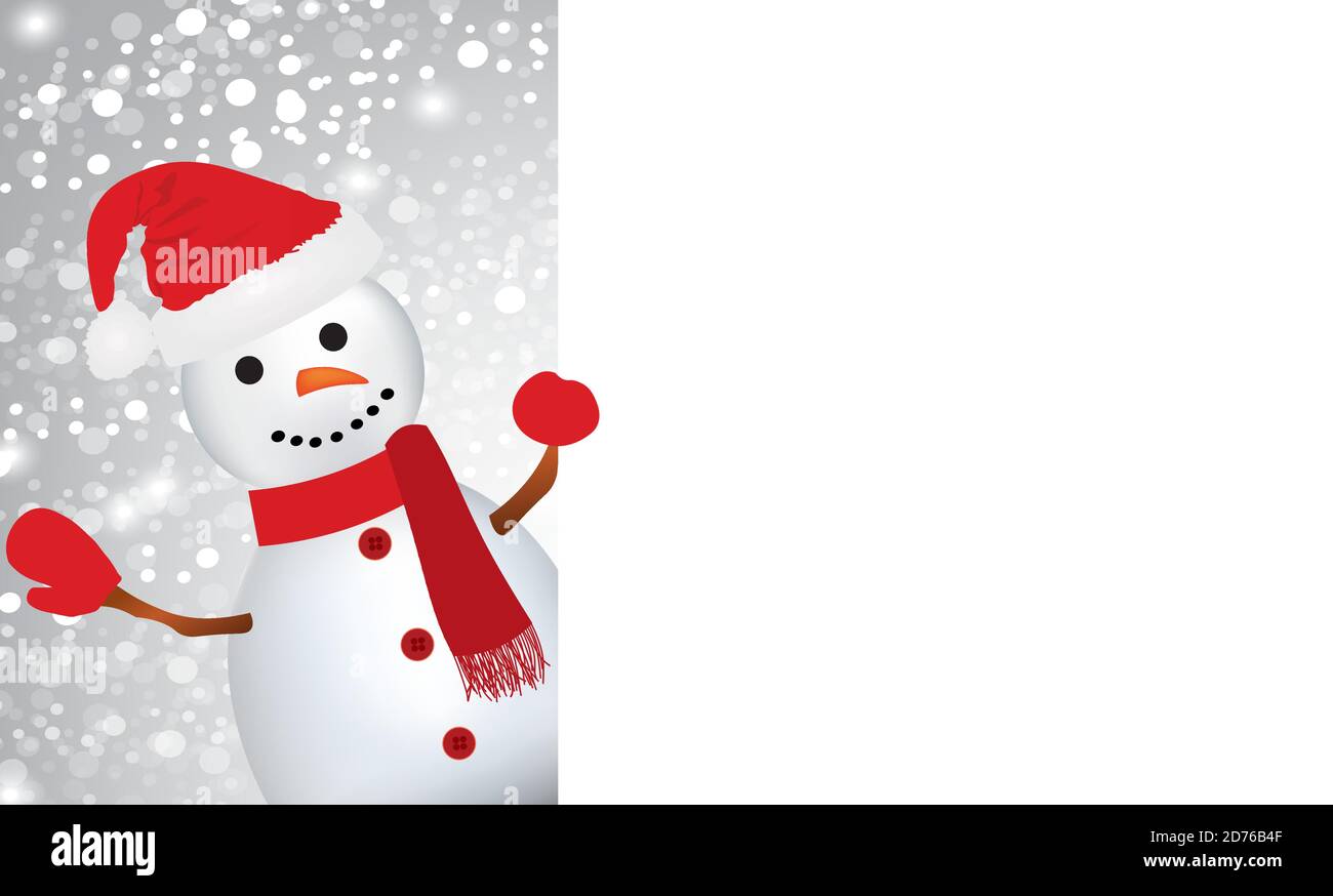 Cute snowman holding empty space for text Stock Vector Image & Art - Alamy