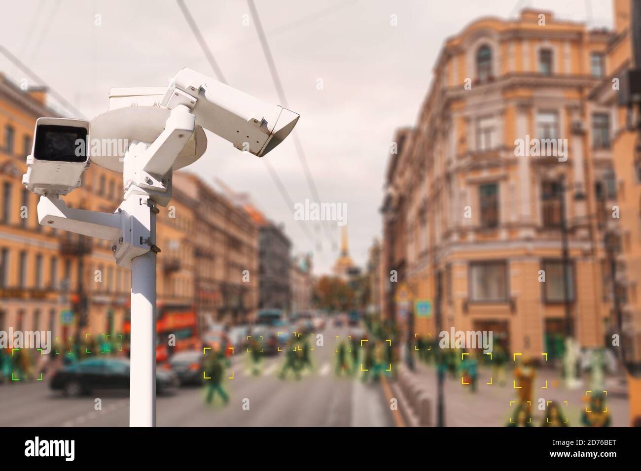 The concept of video surveillance and security technology. CCTV camera