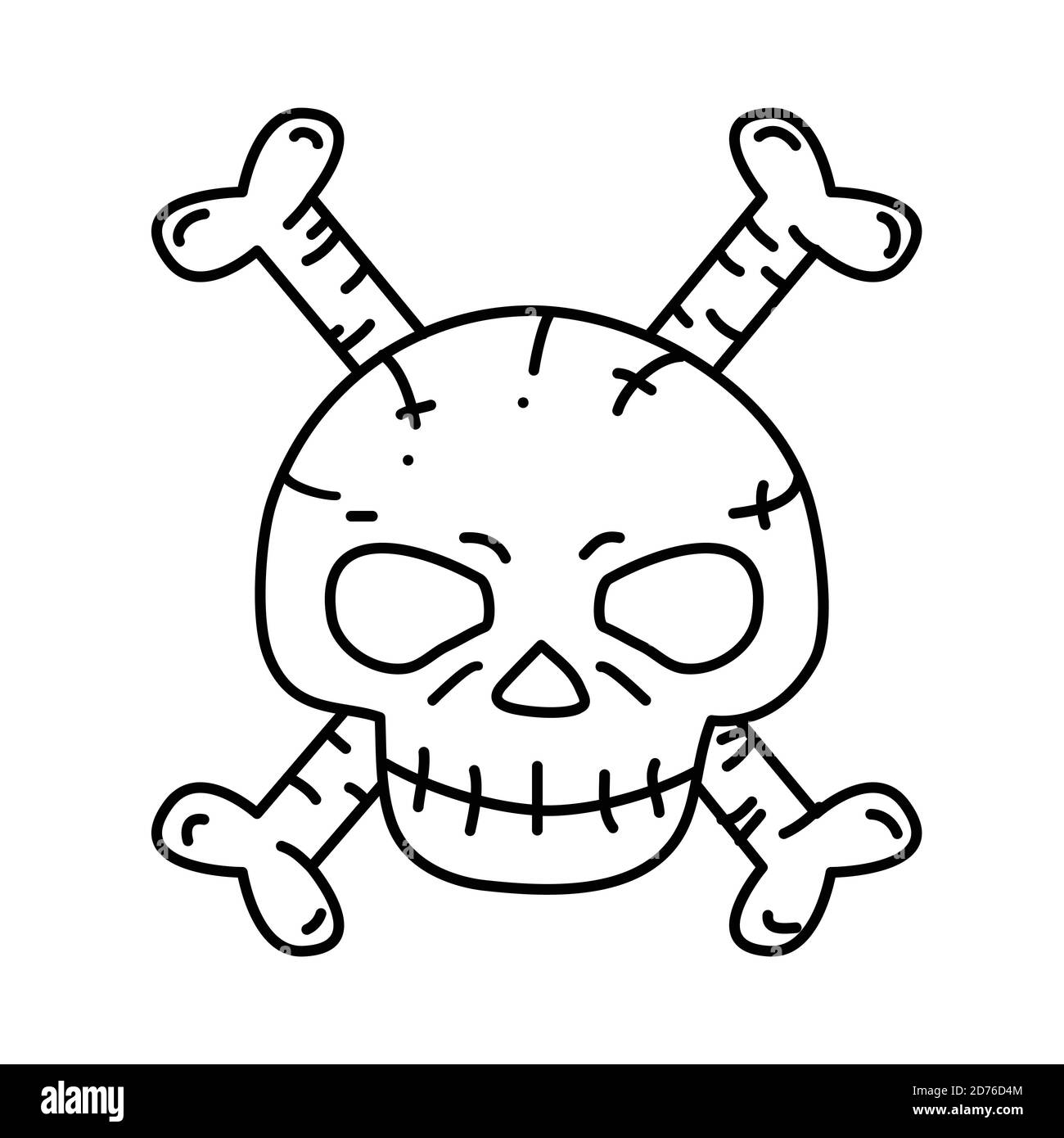 Skeleton Icon vector. Doodle Hand Drawn or Black Outline Icon Style ...