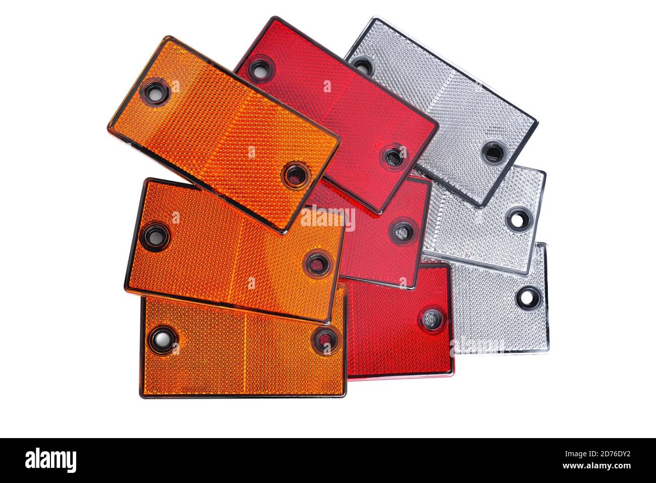 reflectors of red, white and yellow color to indicate car trailers and ...