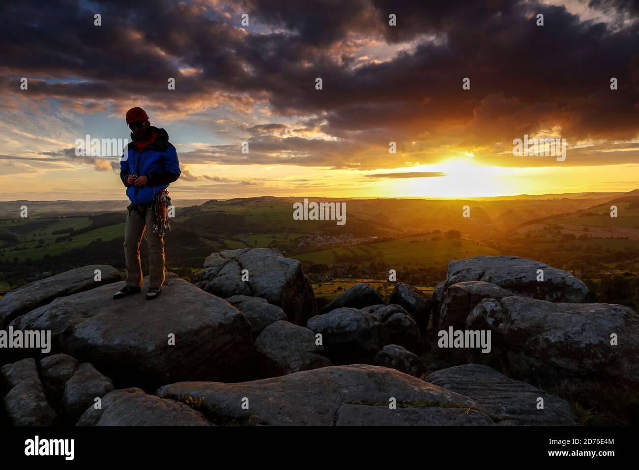 Rock climbing in Derbyshire Peak District England UK Stock Photo Alamy