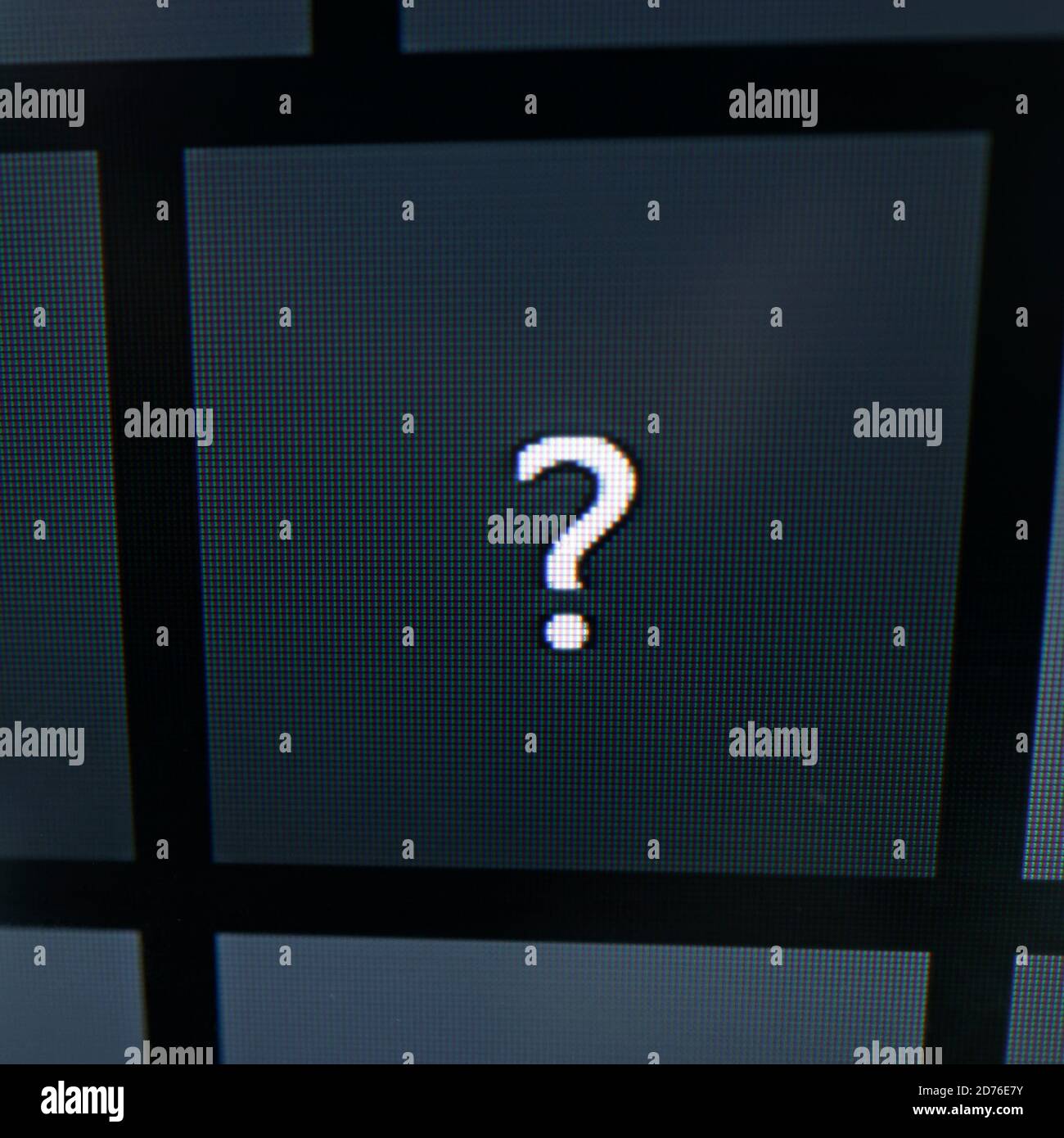 Question mark on screen Stock Photo Alamy