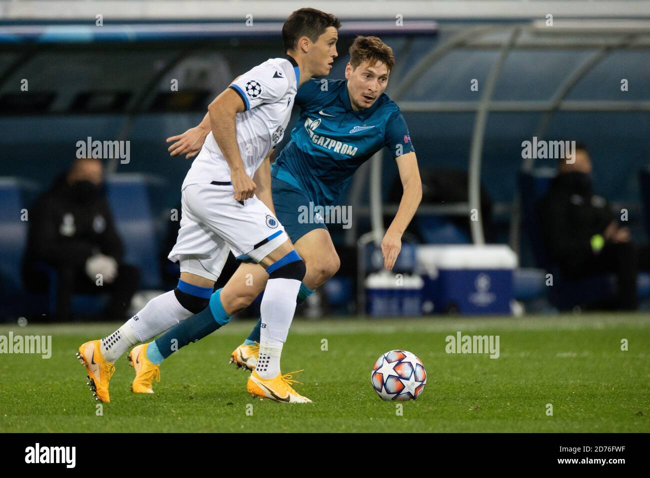 SAINT-PETERSBURG, RUSSIA - OCTOBER 20: Daler Kuzyayev of Zenit St Petersburg during the UEFA Champions League Group F match between Zenit St Petersburg and Club Brugge KV at Gazprom Arena on October 20, 2020 in Saint-Petersburg, Russia [Photo by MB Media] Stock Photo