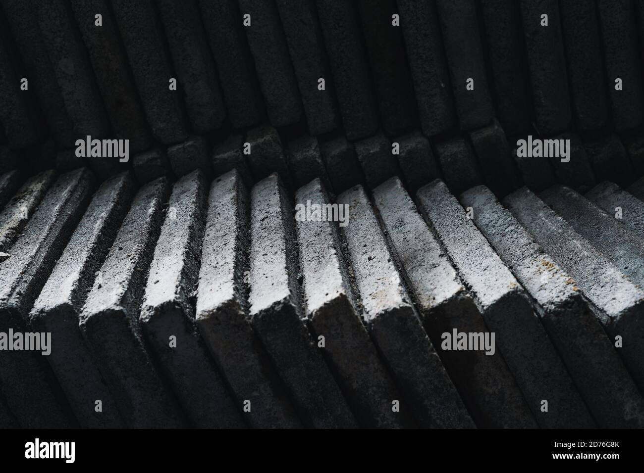 Cement board surfaces are stacked together. Stock Photo
