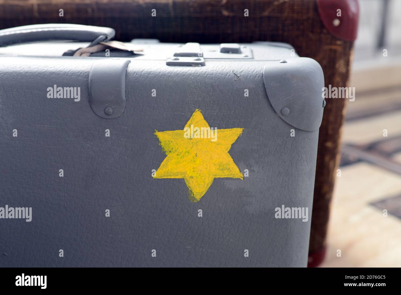 jewish memorial museum yellow star suitcase exhibit Stock Photo Alamy
