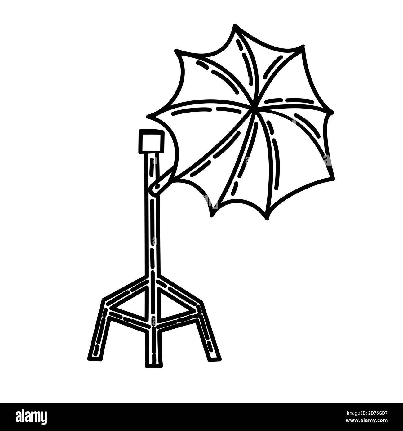 Umbrella Icon. Doodle Hand Drawn or Black Outline Icon Style Stock Vector