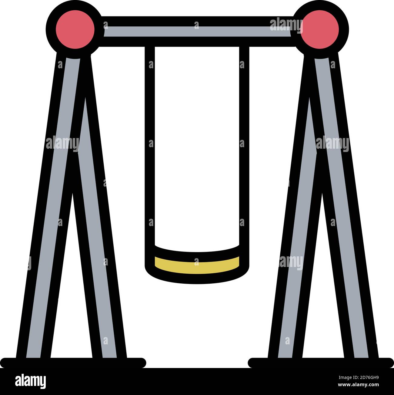 Kid playground swing icon. Outline kid playground swing vector icon for