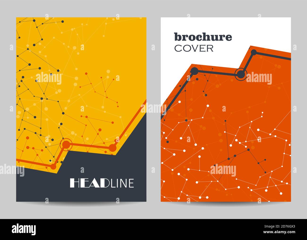 Vector templates for brochure cover in A4 size. Stock Vector