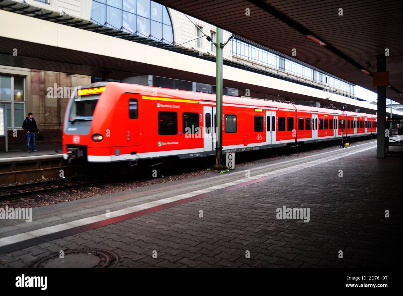 Train railway stop station for send receive German passengers people