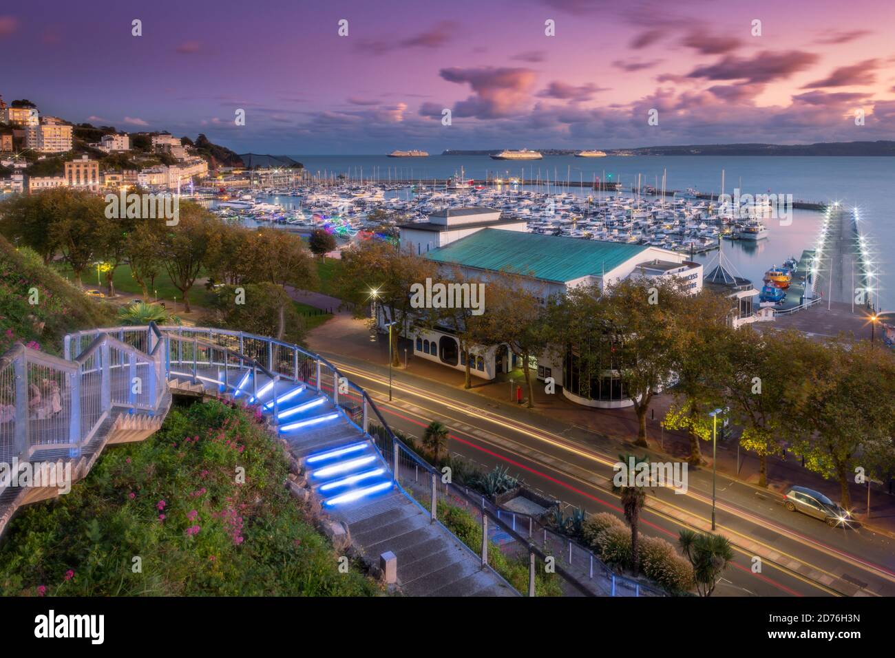 Town and marina at dusk torquay hires stock photography and images Alamy