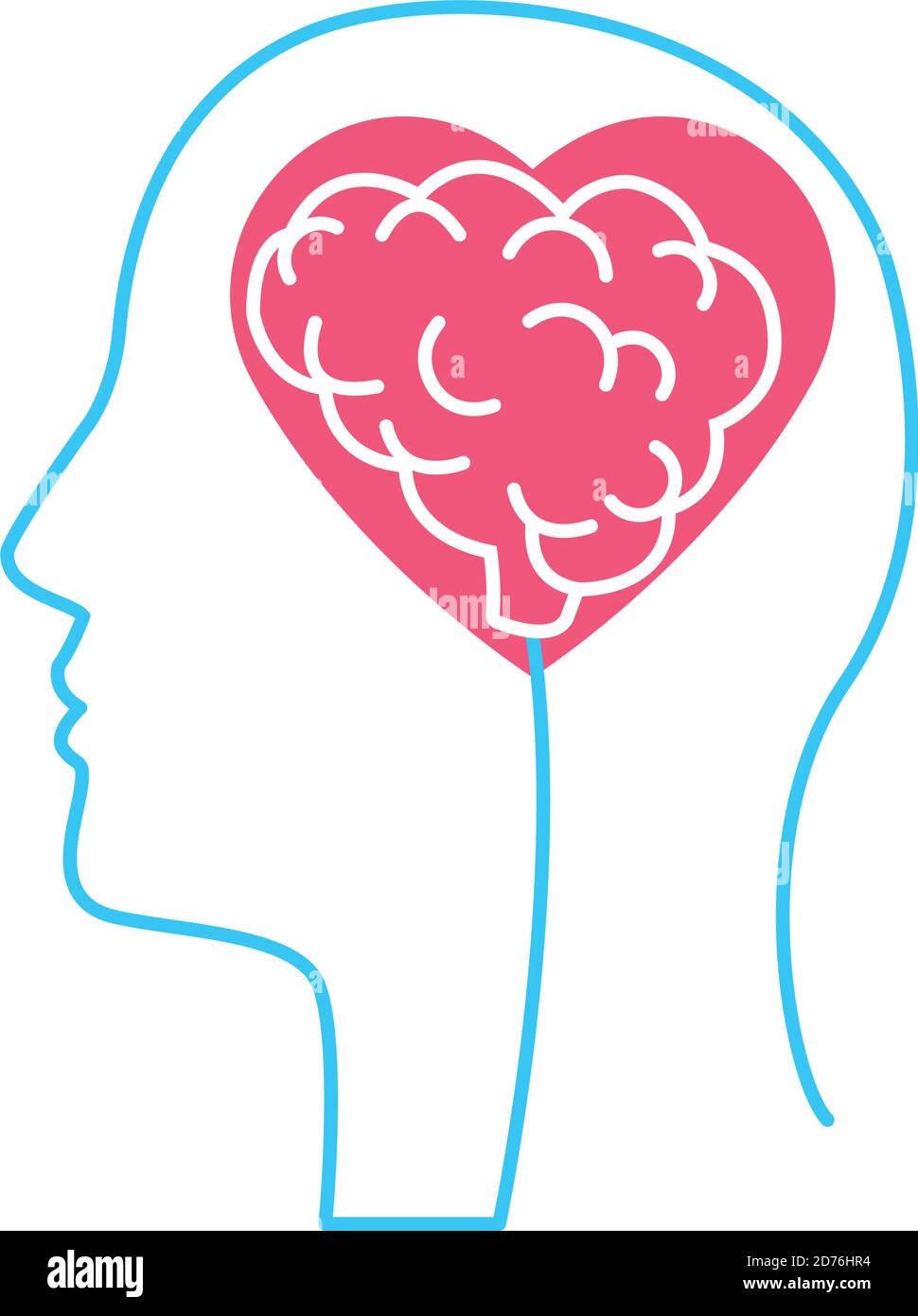profile with brain heart mental health care vector illustration design ...