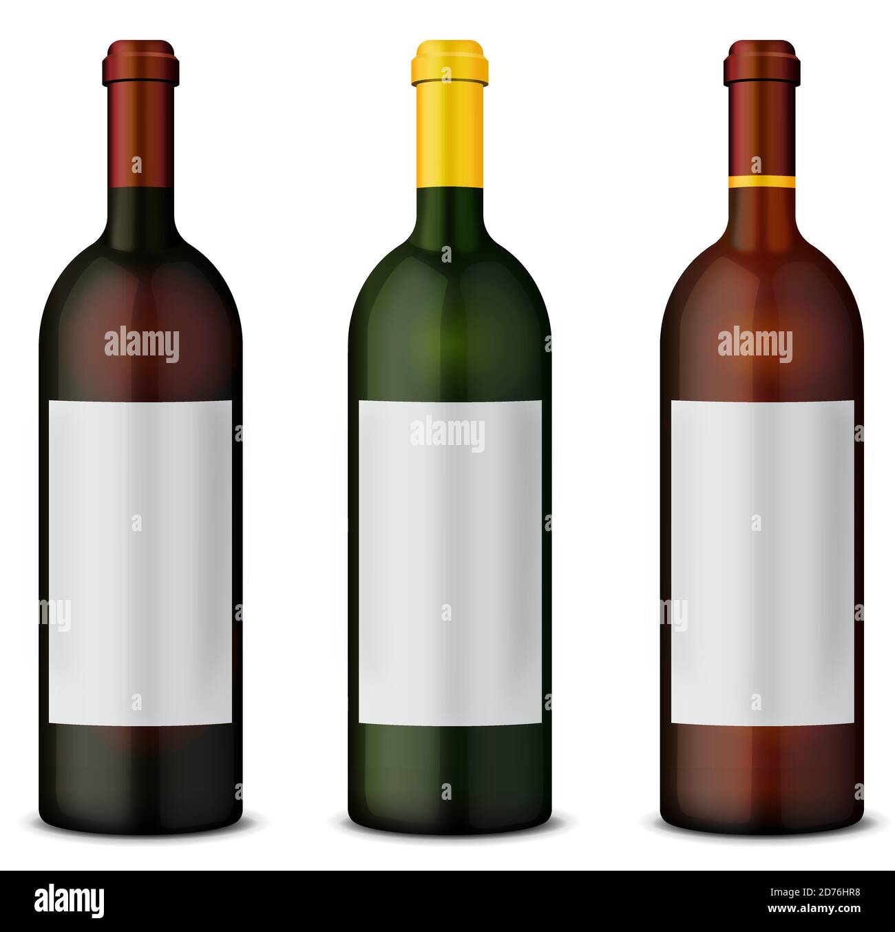 Set of wine bottles: Red, White and Rose Stock Vector Image & Art - Alamy