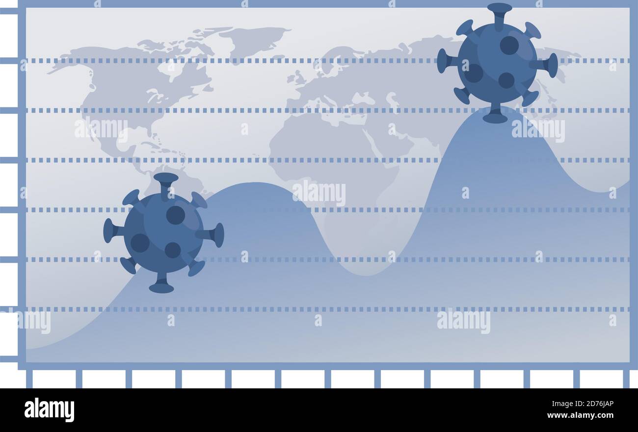 covid19 particles pandemic in statistics graphic vector illustration ...