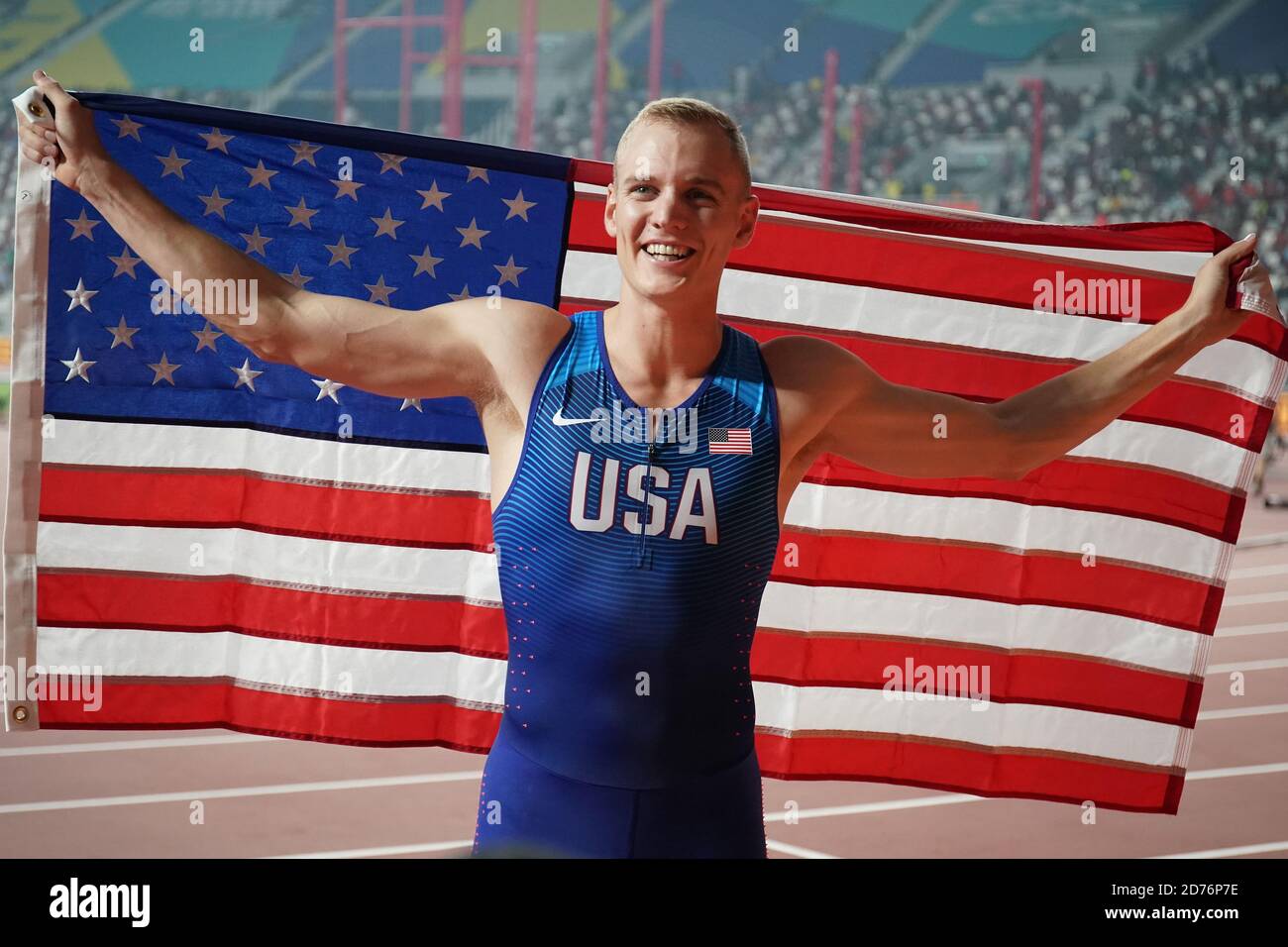 Doha, Qatar. 1st Oct, 2019. Sam Kendricks (USA) Athletics IAAF World