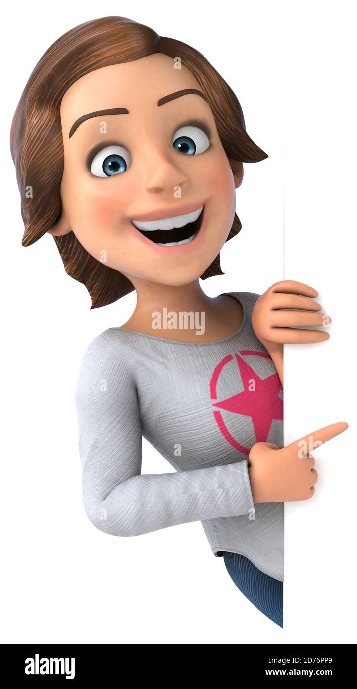 Fun 3D cartoon teenage girl Stock Photo Alamy