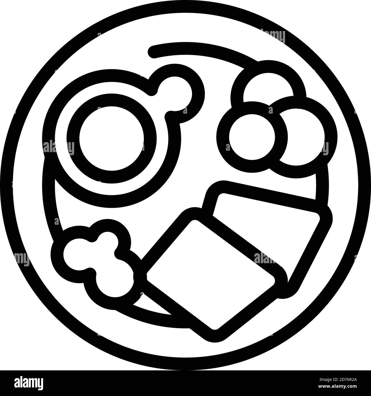 Plate of food icon. Outline plate of food vector icon for web design