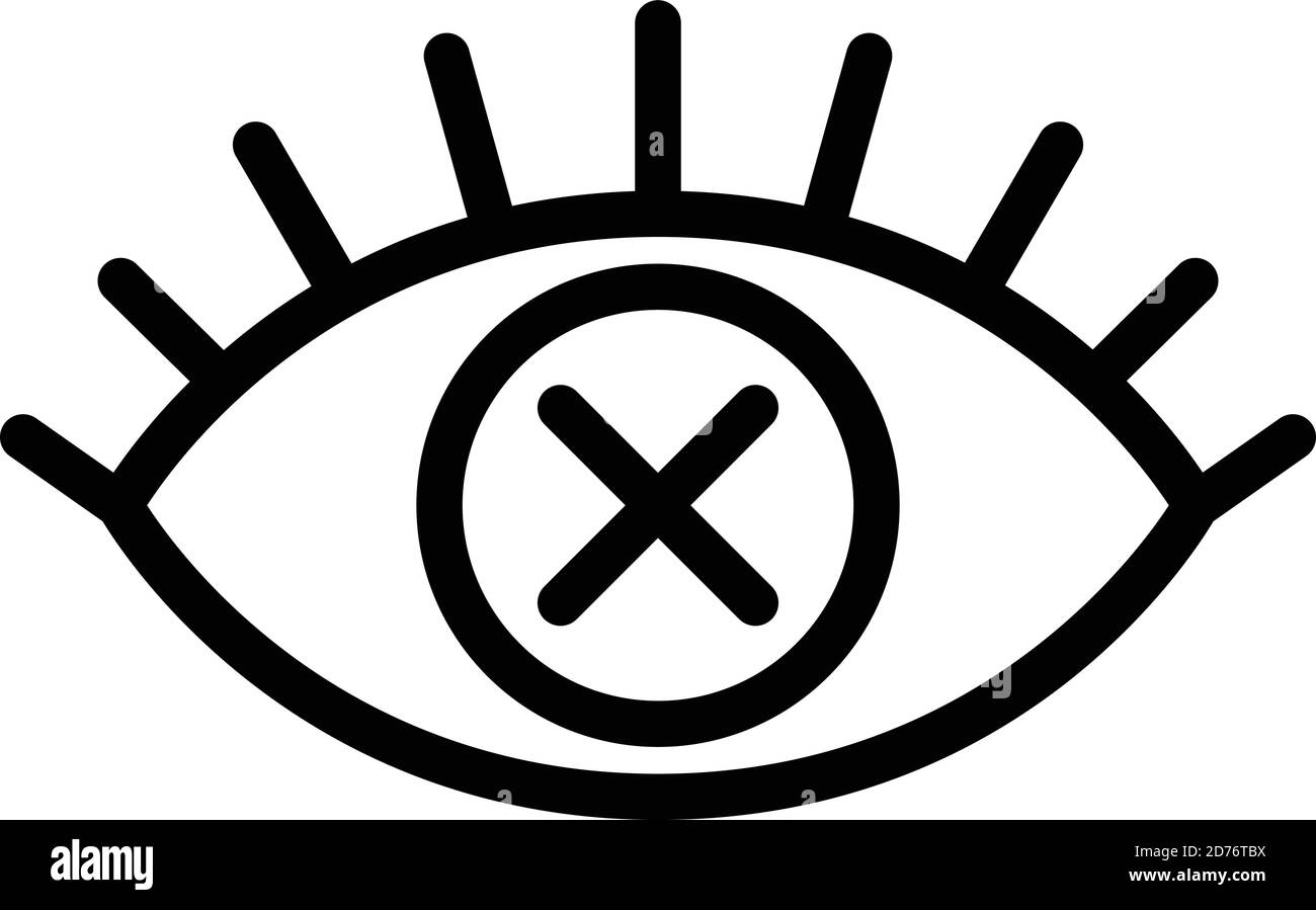 Blind eye icon. Outline blind eye vector icon for web design isolated