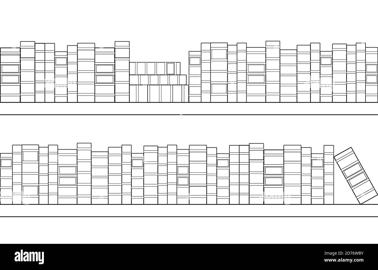 Seamless Outline Bookshelves With Books Library And File Cabinet Knowledge And Education Contour Vector Border For Frames Backgrounds Cards And Y Stock Vector Image Art Alamy