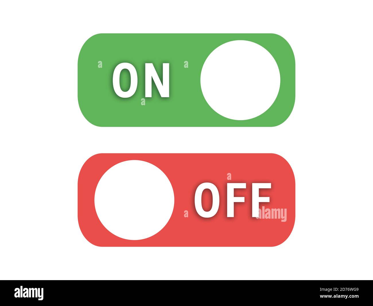 ON and OFF Switch Button Isolated on White Background Stock Photo - Alamy