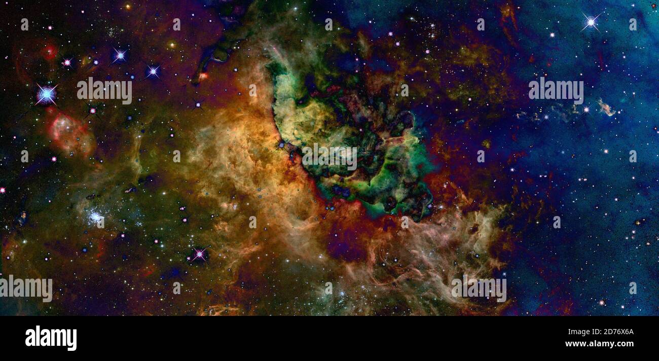 Galaxy cluster. Elements of this image furnished by NASA. Stock Photo
