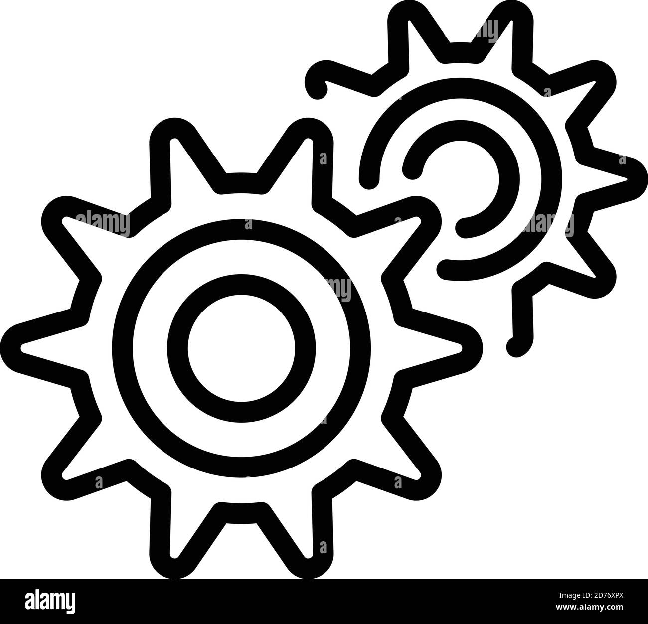 Gear car icon. Outline gear car vector icon for web design isolated on white background Stock Vector