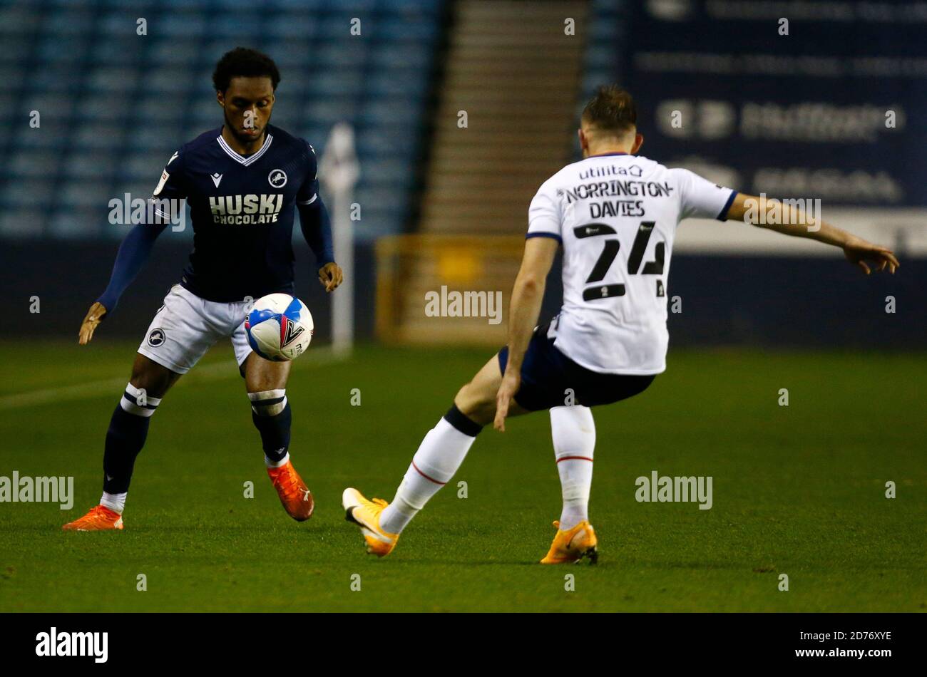 LONDON, United Kingdom, OCTOBER 20: Mahlon Romeo of Millwall during Sky Bet Championship between Millwall and of Luton Town at The Den Stadium, London Stock Photo