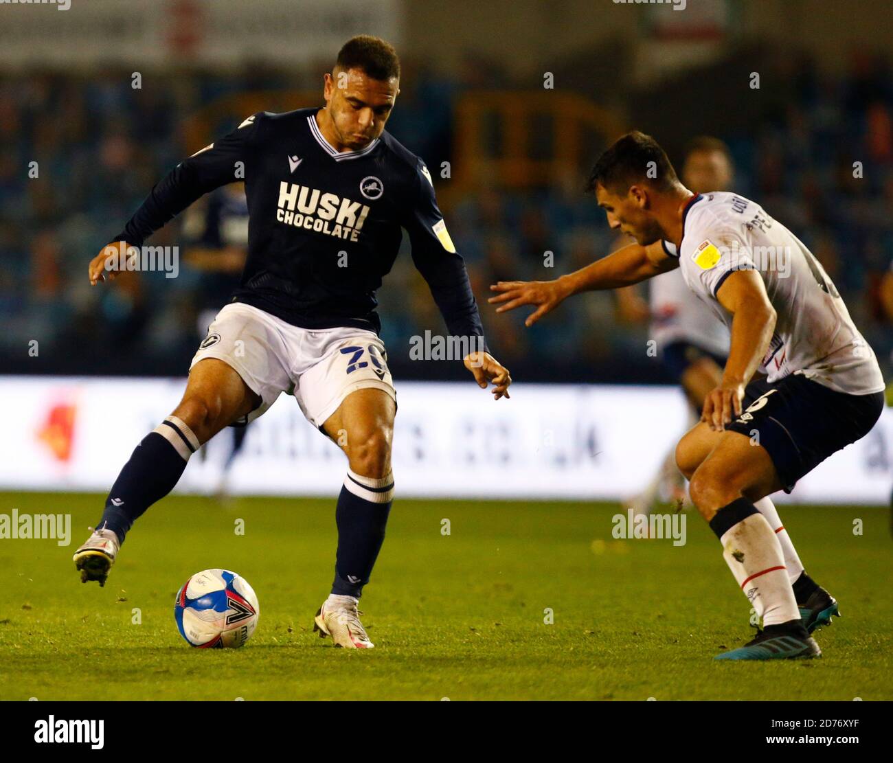 LONDON, United Kingdom, OCTOBER 20: Mason Bennett of Millwall during Sky Bet Championship between Millwall and of Luton Town at The Den Stadium, Londo Stock Photo