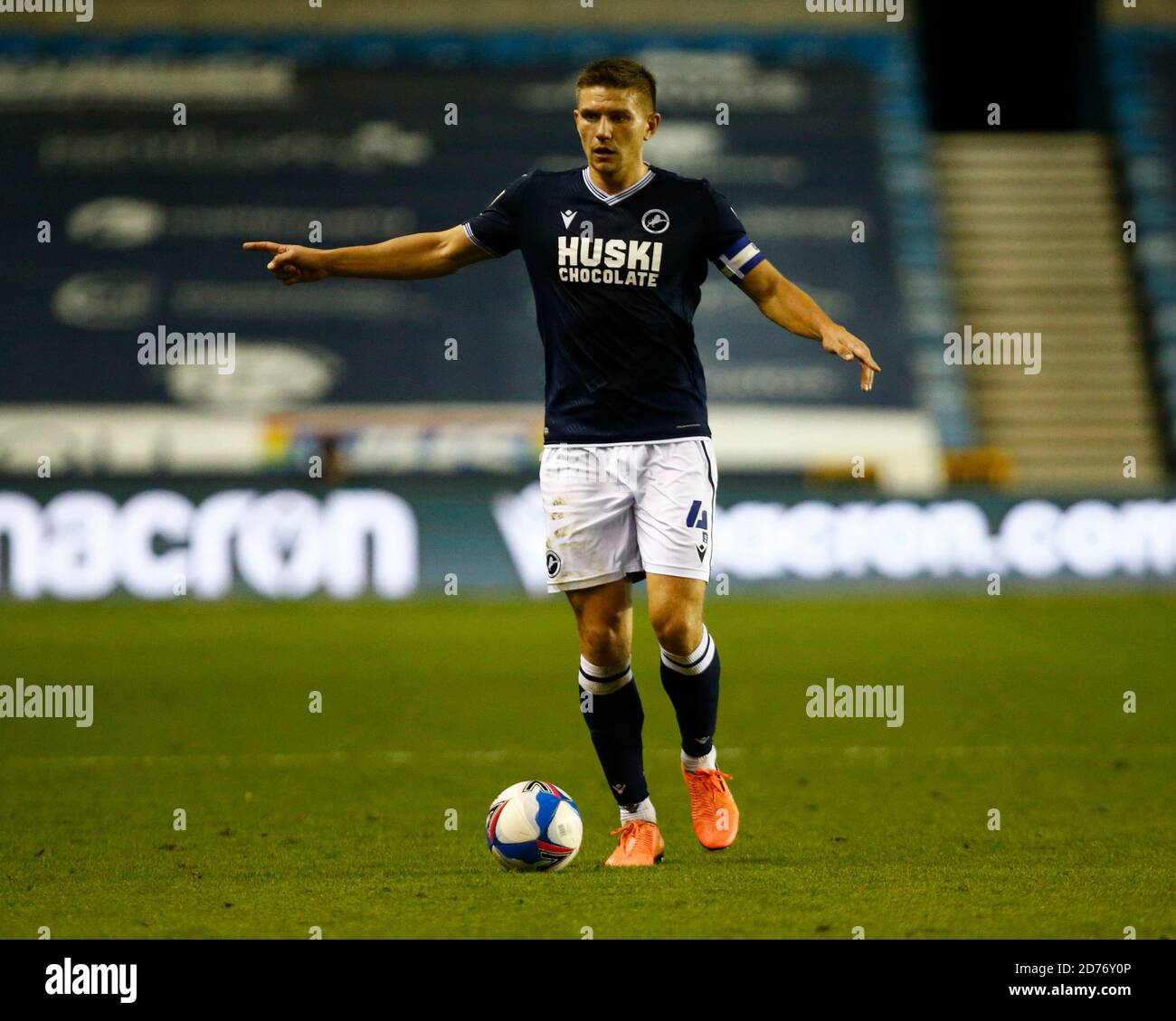 LONDON, United Kingdom, OCTOBER 20: Shaun Hutchinson of Millwall during Sky Bet Championship between Millwall and of Luton Town at The Den Stadium, Lo Stock Photo