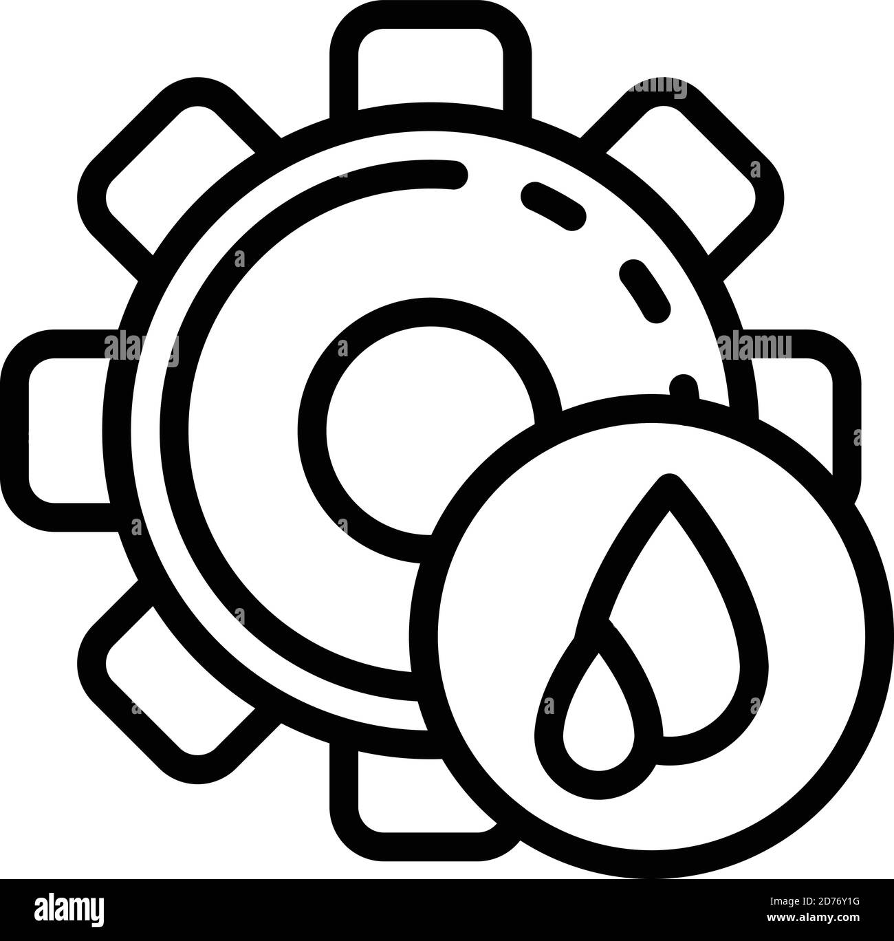 Gear oil drop icon. Outline gear oil drop vector icon for web design