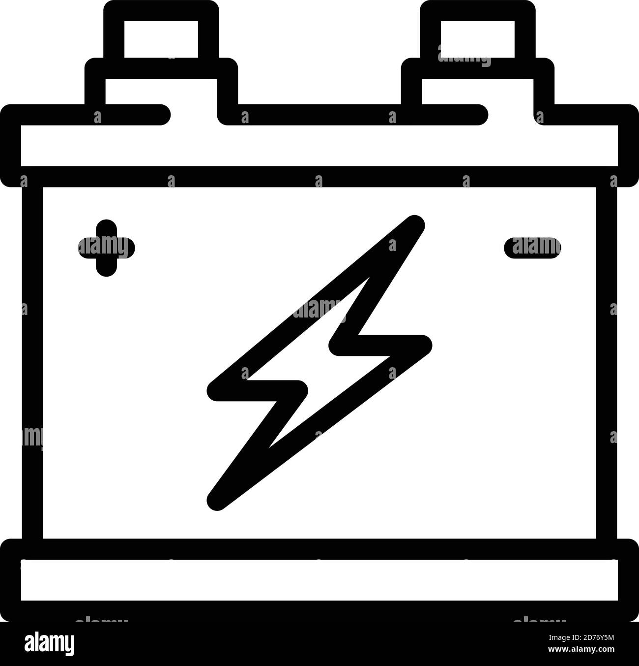 Power car battery icon. Outline power car battery vector icon for web design isolated on white background Stock Vector