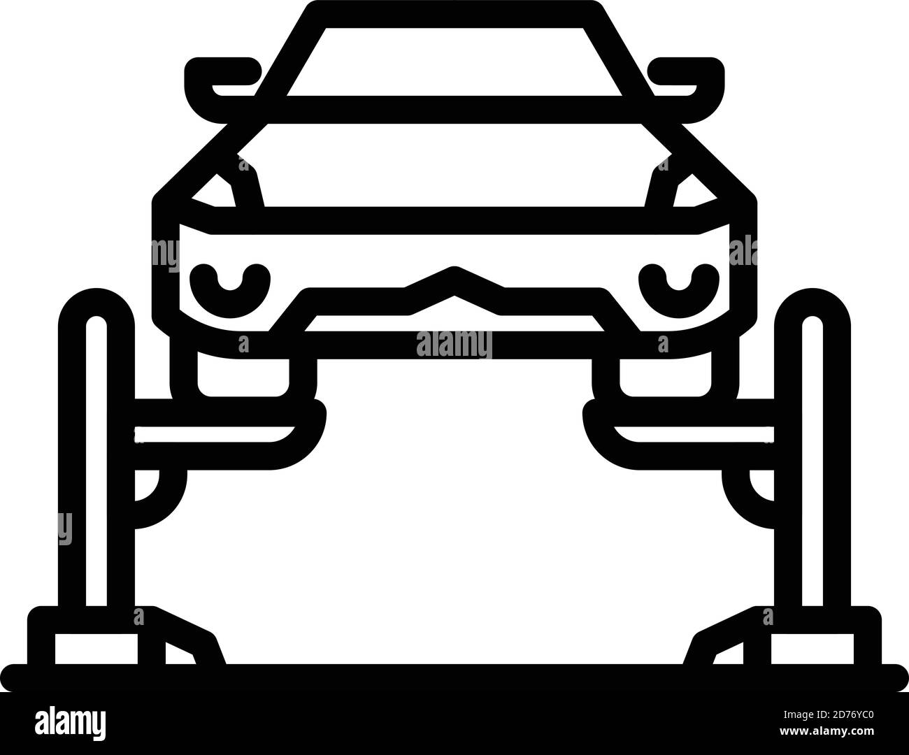 Mechanic car lift icon. Outline mechanic car lift vector icon for web design isolated on white background Stock Vector