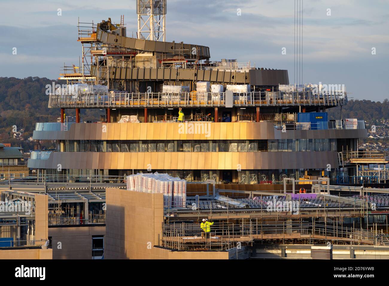 Edinburgh, Scotland, UK. 21 October 2020. Sunrise view of construction