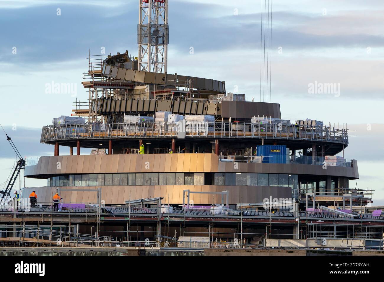 Edinburgh, Scotland, UK. 21 October 2020. Sunrise view of construction