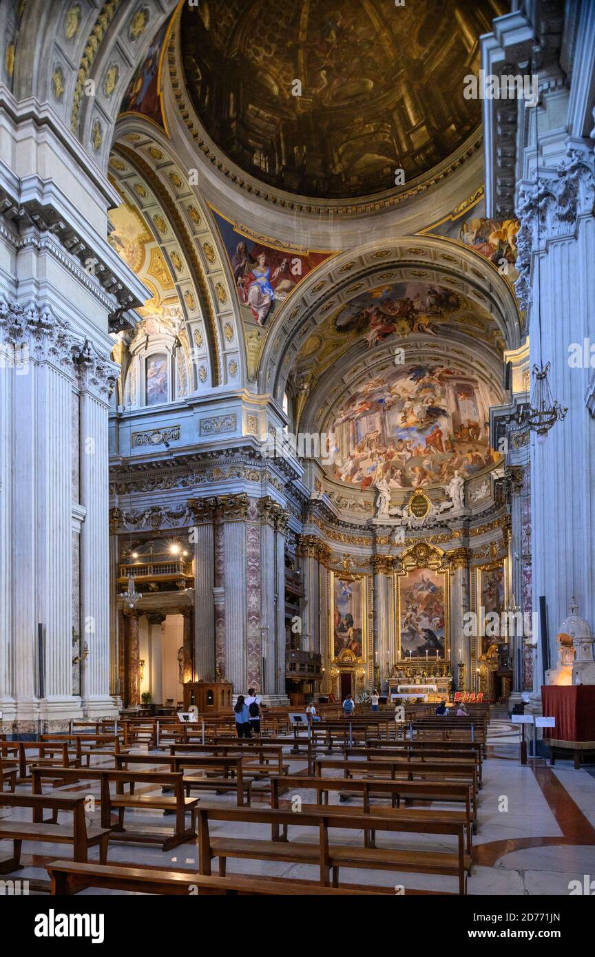 Rome. Italy. Interior of the Church of St. Ignatius of Loyola at Campus Martius (1626 - 1650). Chiesa di Sant'Ignazio di Loyola in Campo Marzio. Stock Photo