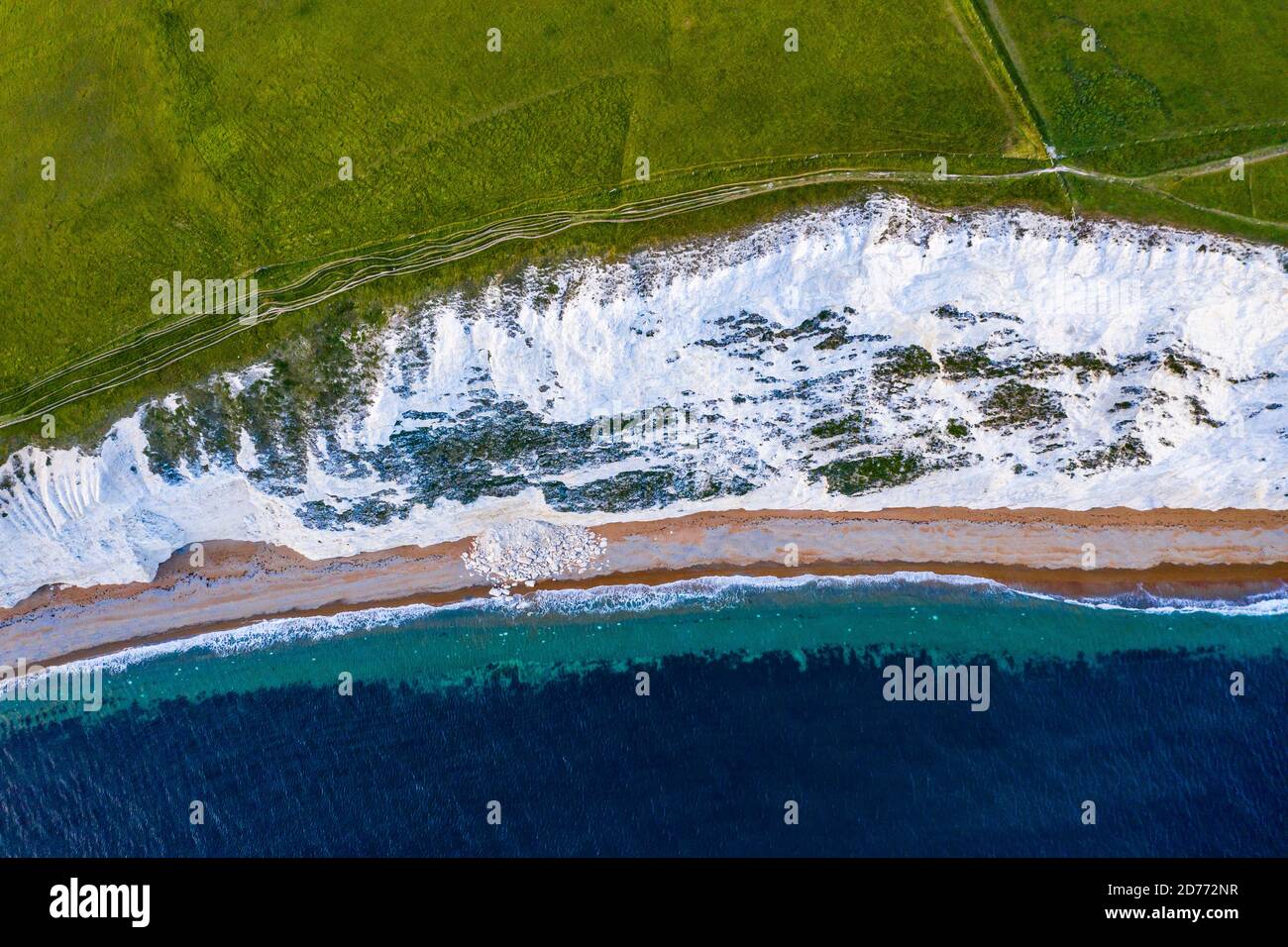 Aerial view wtih beautiful, UK England Europe Dorset Durdle Door Beach ...
