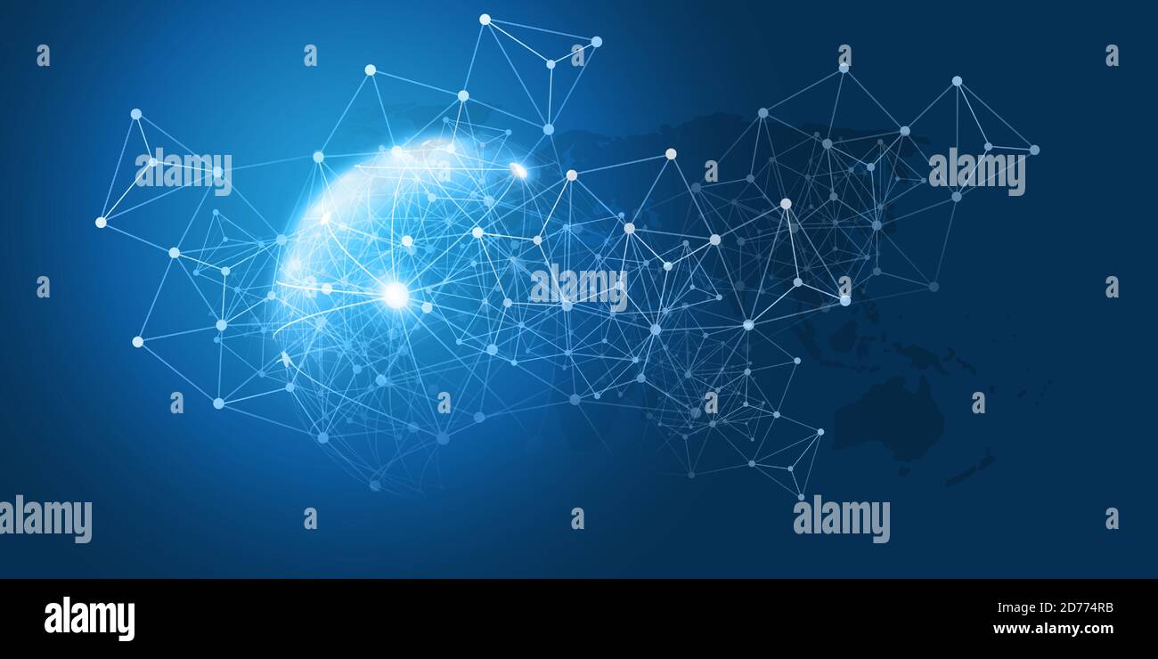 Abstract Blue Minimal Style Cloud Computing, Networks Structure ...