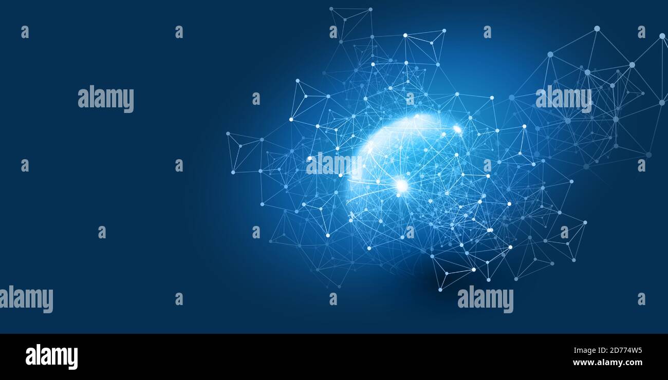 Abstract Blue Minimal Style Cloud Computing, Networks Structure ...