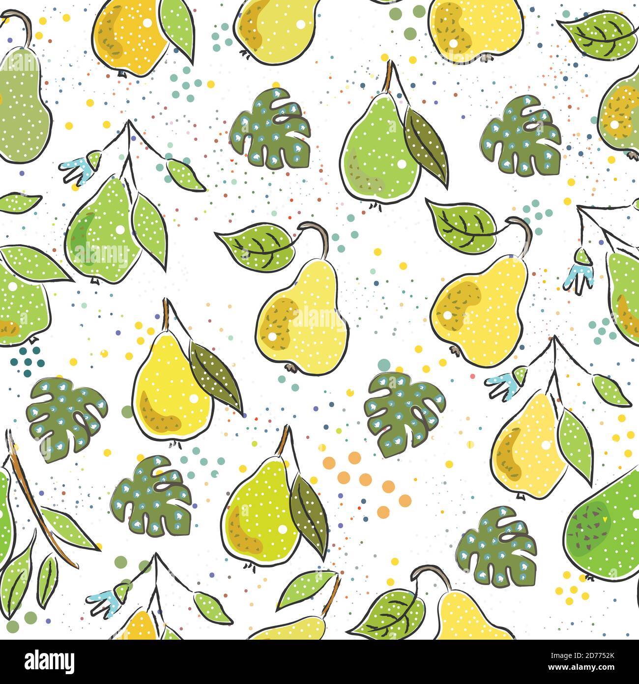 Seamless Pattern with Cute Vegetables. Scandinavian Style. Vector Illustration Stock Vector