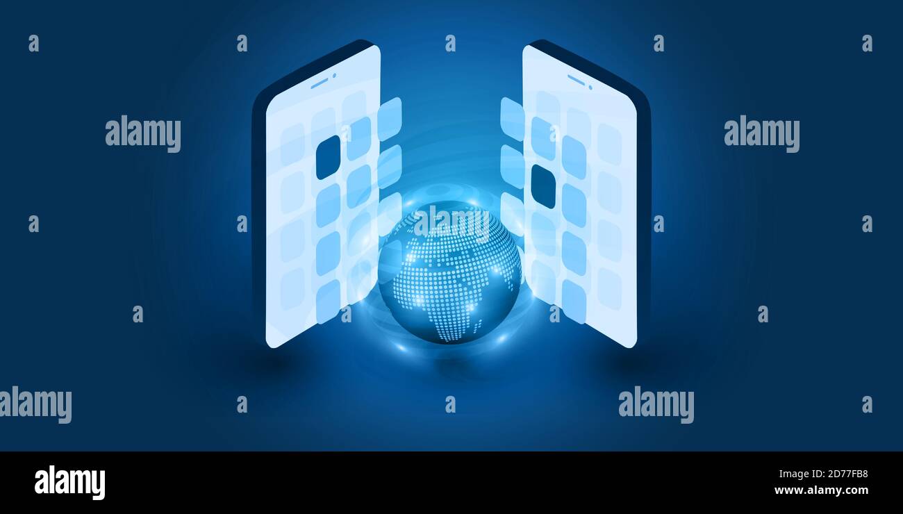 Abstract Blue Minimal Style Cloud Computing, Networks, Mobile ...