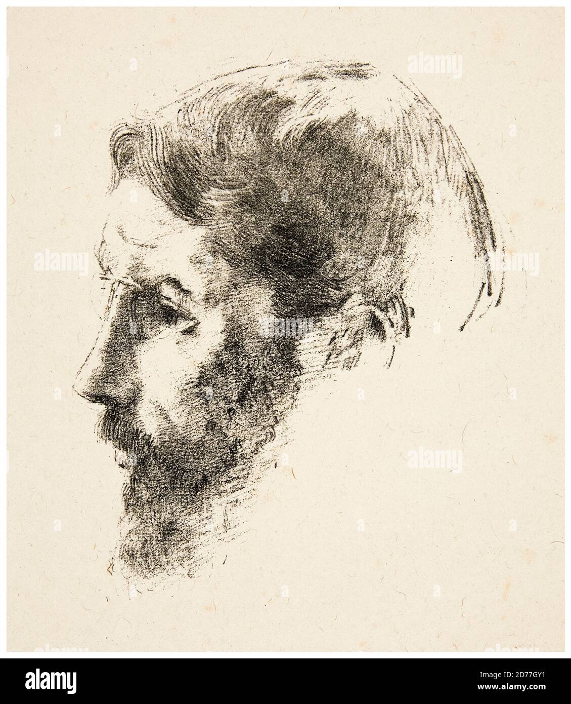 Pierre Bonnard (1867-1947), French painter, illustrator and printmaker, portrait print by Odilon Redon, 1902 Stock Photo