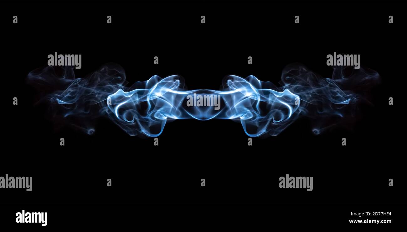 abstract blue smoke cloud on a black background Stock Photo - Alamy