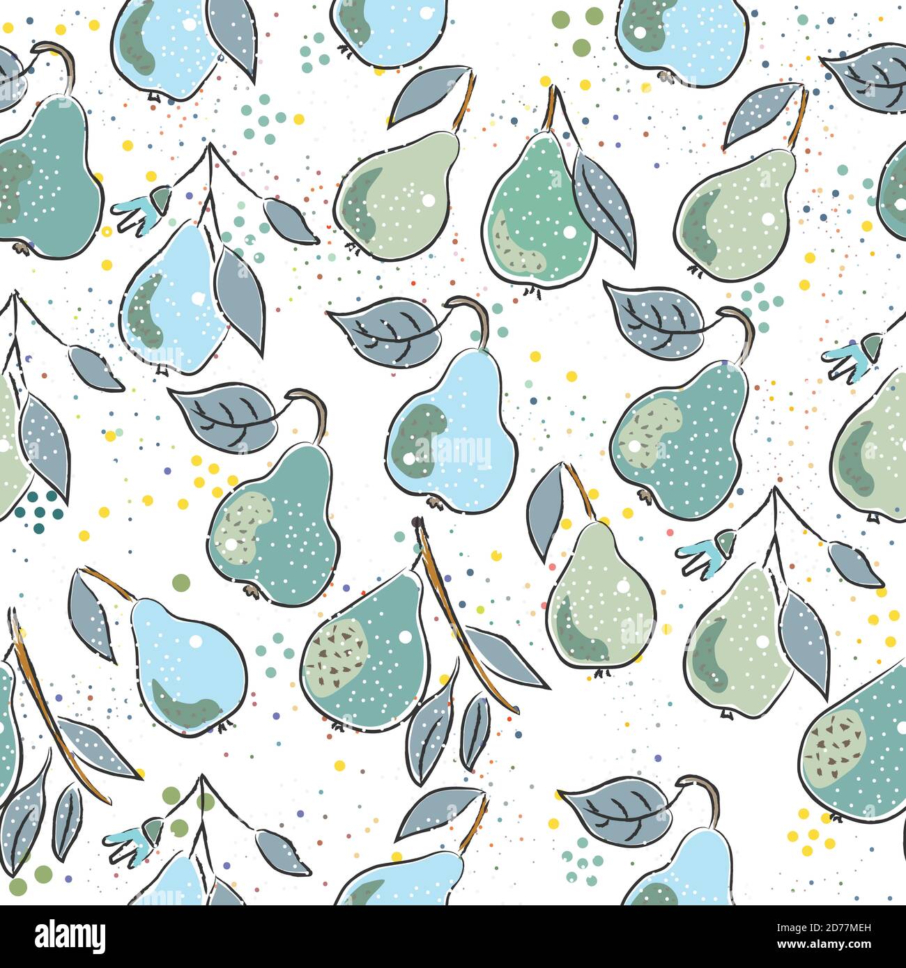 Seamless Pattern with Cute Vegetables. Scandinavian Style. Vector Illustration Stock Vector