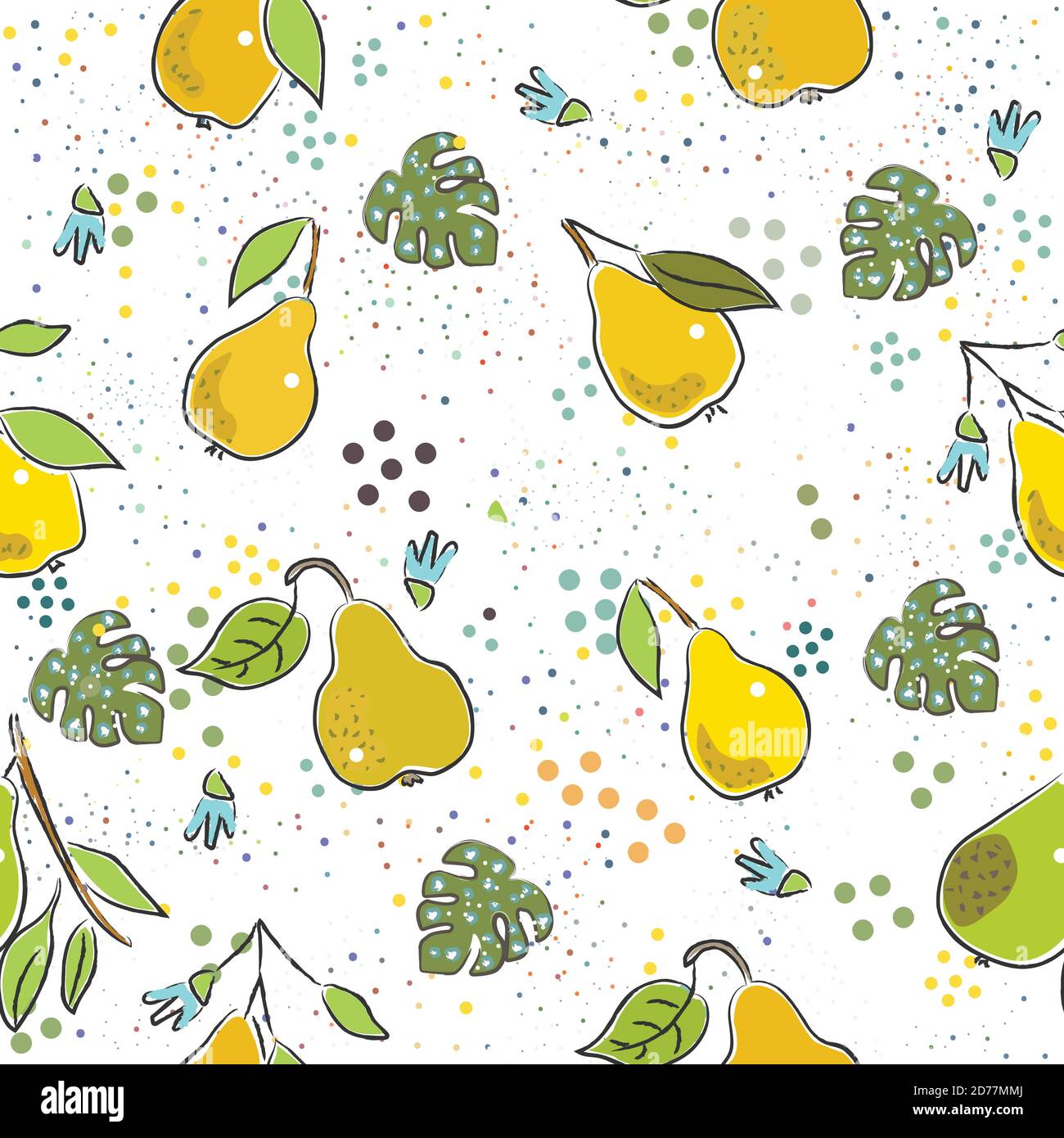 Seamless Pattern with Cute Vegetables. Scandinavian Style. Vector Illustration Stock Vector