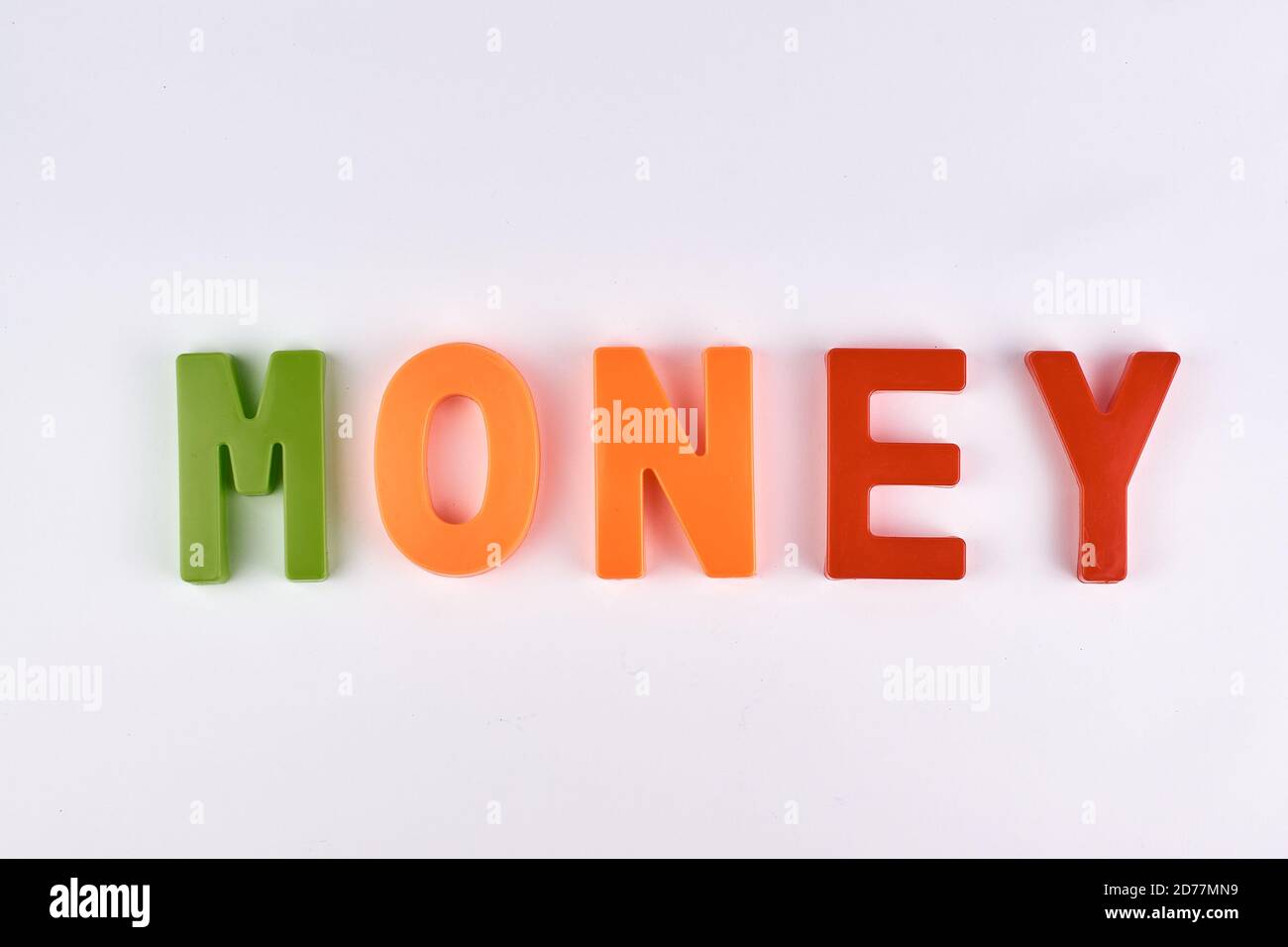 Money colored sign word with alphabet on white background Stock Photo ...