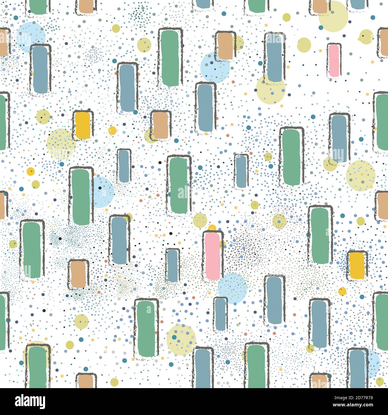 Seamless Pattern with Rectangles. Scandinavian Style. Stock Vector